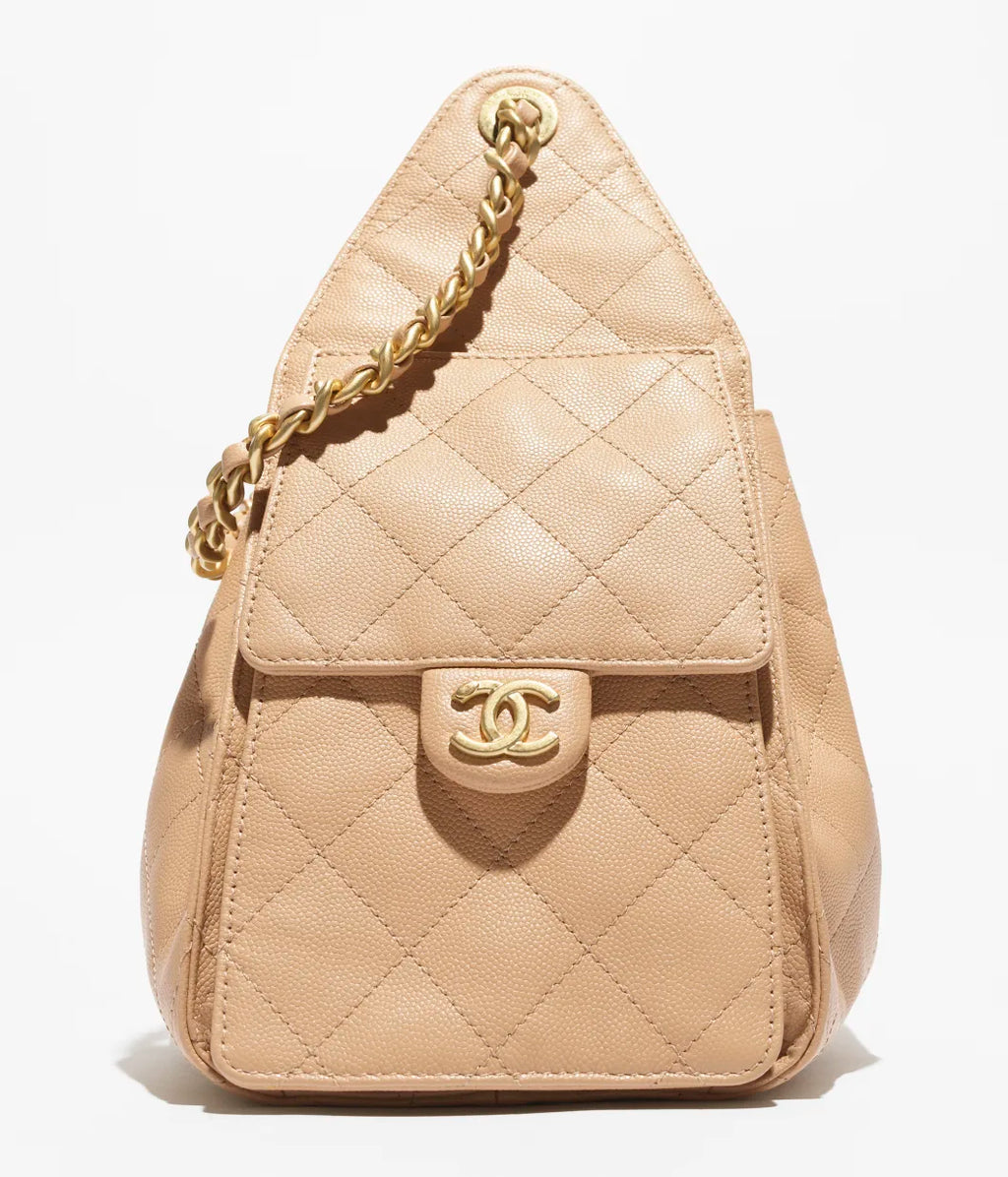 Chanel Mini 25 Quilted Leather Handle Shoulder Bag with Chain Strap (20 x 22 x 12.5) cm